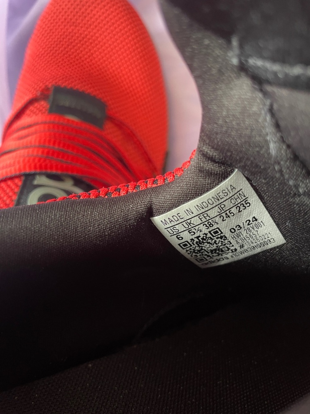 adidas Red and Black Performance Running Shoes - Picture 5 of 7